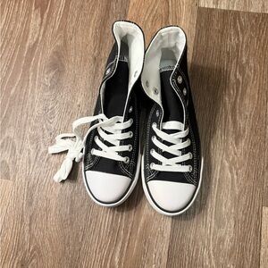 Black and White High-Top Sneakers